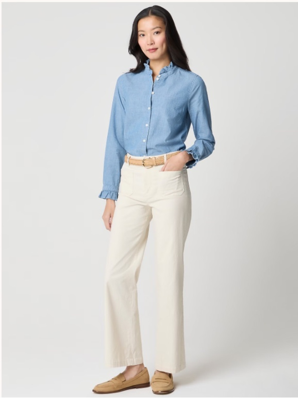 NWT J. Crew Factory Cream Wide-Leg Lizzie Pant